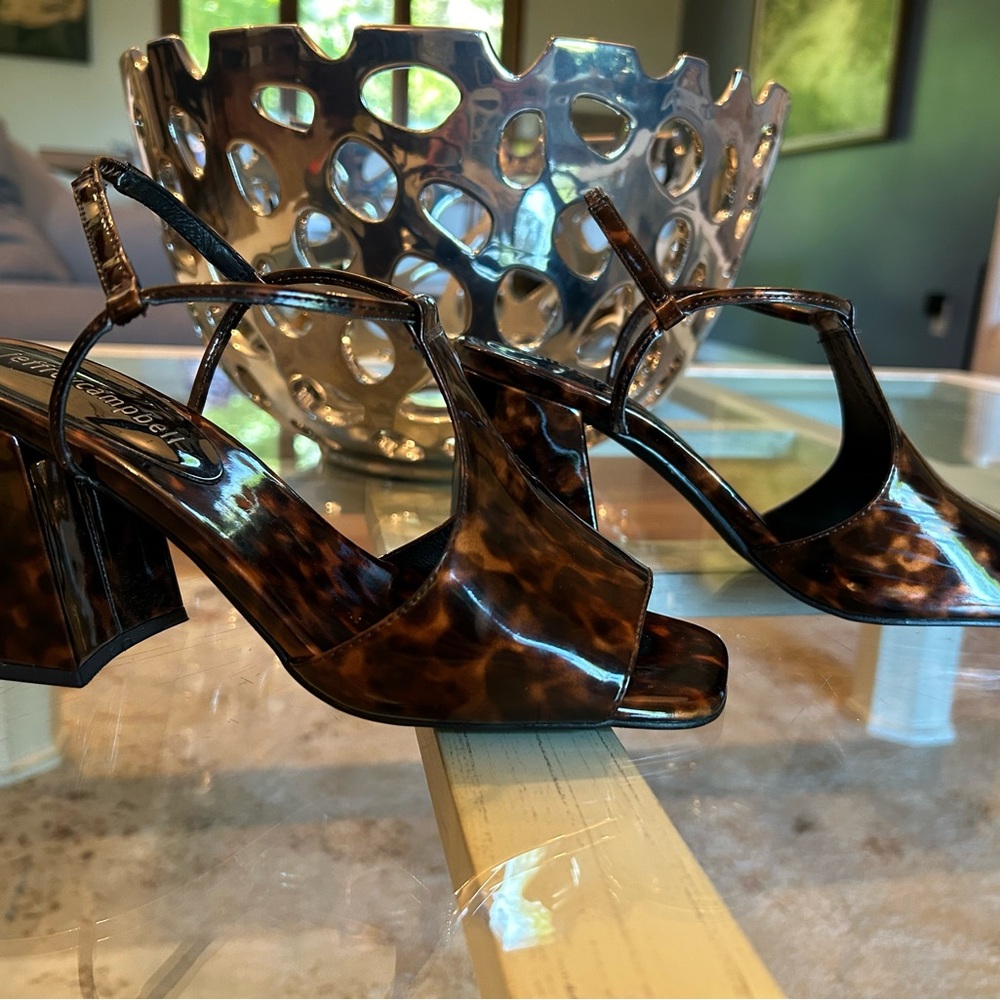 Jeffrey Campbell Mercedes Tortoise Leather Sandal~Size 6 - Picture 4 of 7